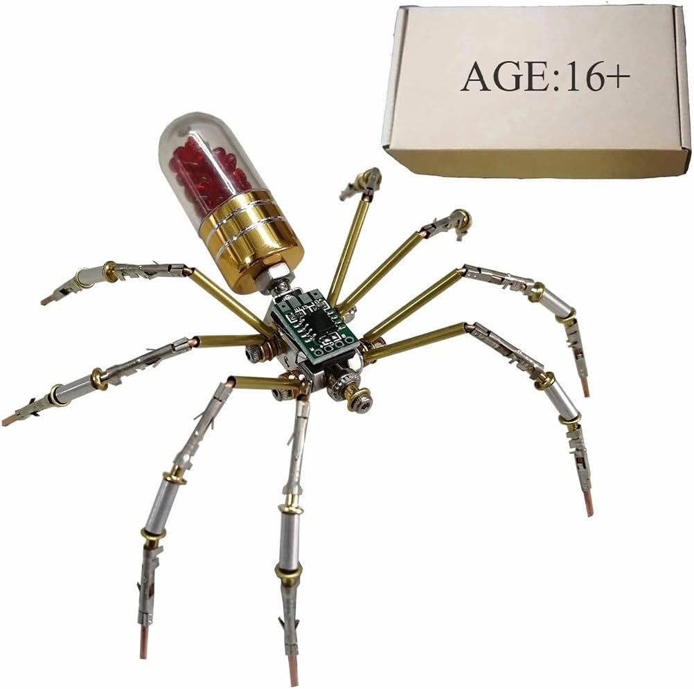 3D Insect Metal Puzzle, Mechanical Circuit-Spider Model, Puzzle DIY Craft Kit, Great Gifts for Teens and Adults (90PCS)