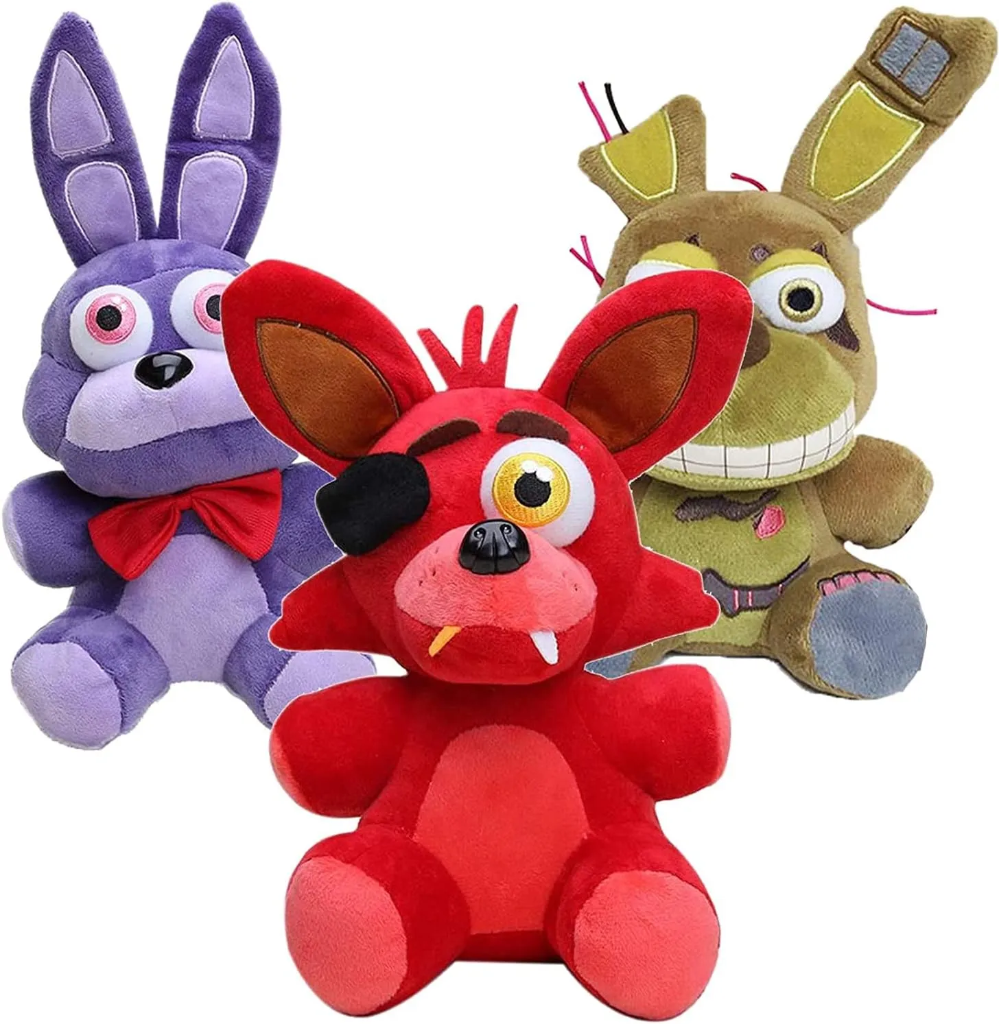 3Pack Five Night Plushies 7inch Five Night Plush Toys - Light Springtrap Bonnie Foxy Toy Bonnie Stuffed Animal Doll Foxy Plush