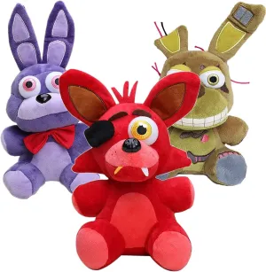 3Pack Five Night Plushies 7inch Five Night Plush Toys - Light Springtrap Bonnie Foxy Toy Bonnie Stuffed Animal Doll Foxy Plush