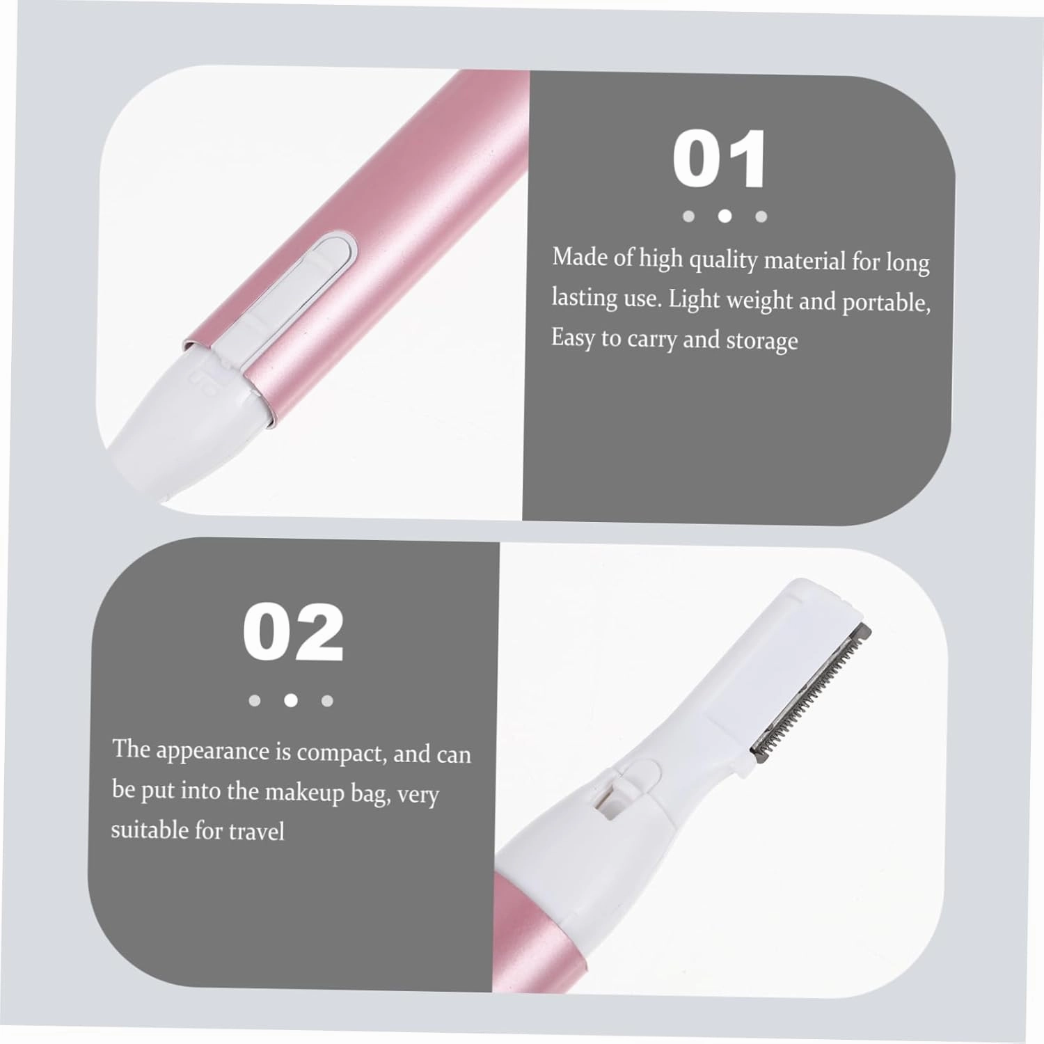 3pcs Electric Eyebrow Rechargeable Hair Remover for Eyebrows Nose Hair Blade Compact Portable Grooming Tool for Women