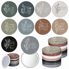 40 Pcs Mini Bible Verse Compact Mirrors Bulk Religious Christian Gifts Portable Pocket Mirrors Small Church Gifts for Women Spring Church Group Sunday School