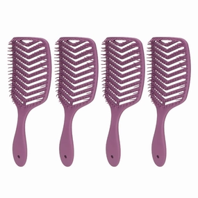 4 Pcs Hair Brush Set | Detangling & Massage Vent Brush for Wet/Dry Hair | Curved Scalp Brush for Salon/Home Use | ABS Material, Secure Grip