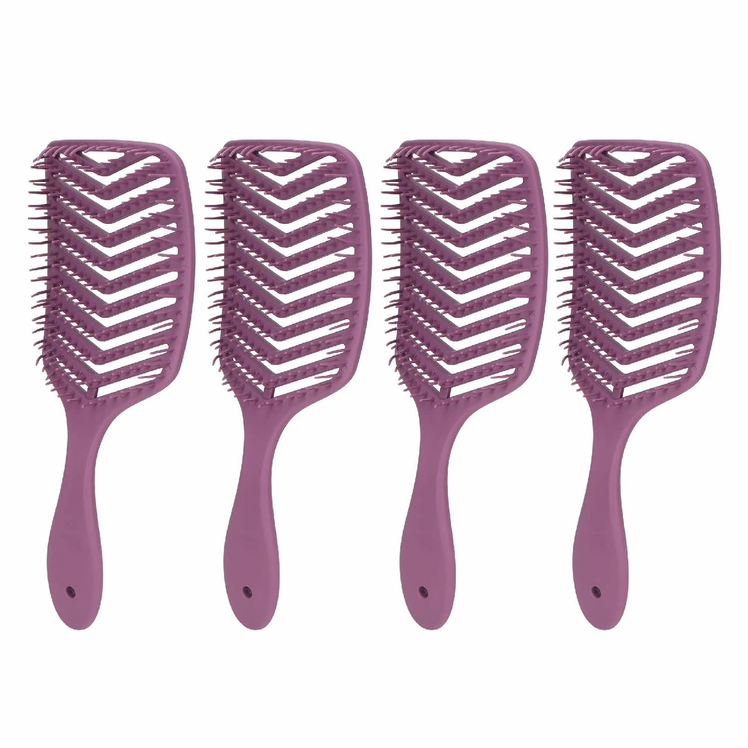 4 Pcs Hair Brush Set | Detangling & Massage Vent Brush for Wet/Dry Hair | Curved Scalp Brush for Salon/Home Use | ABS Material, Secure Grip