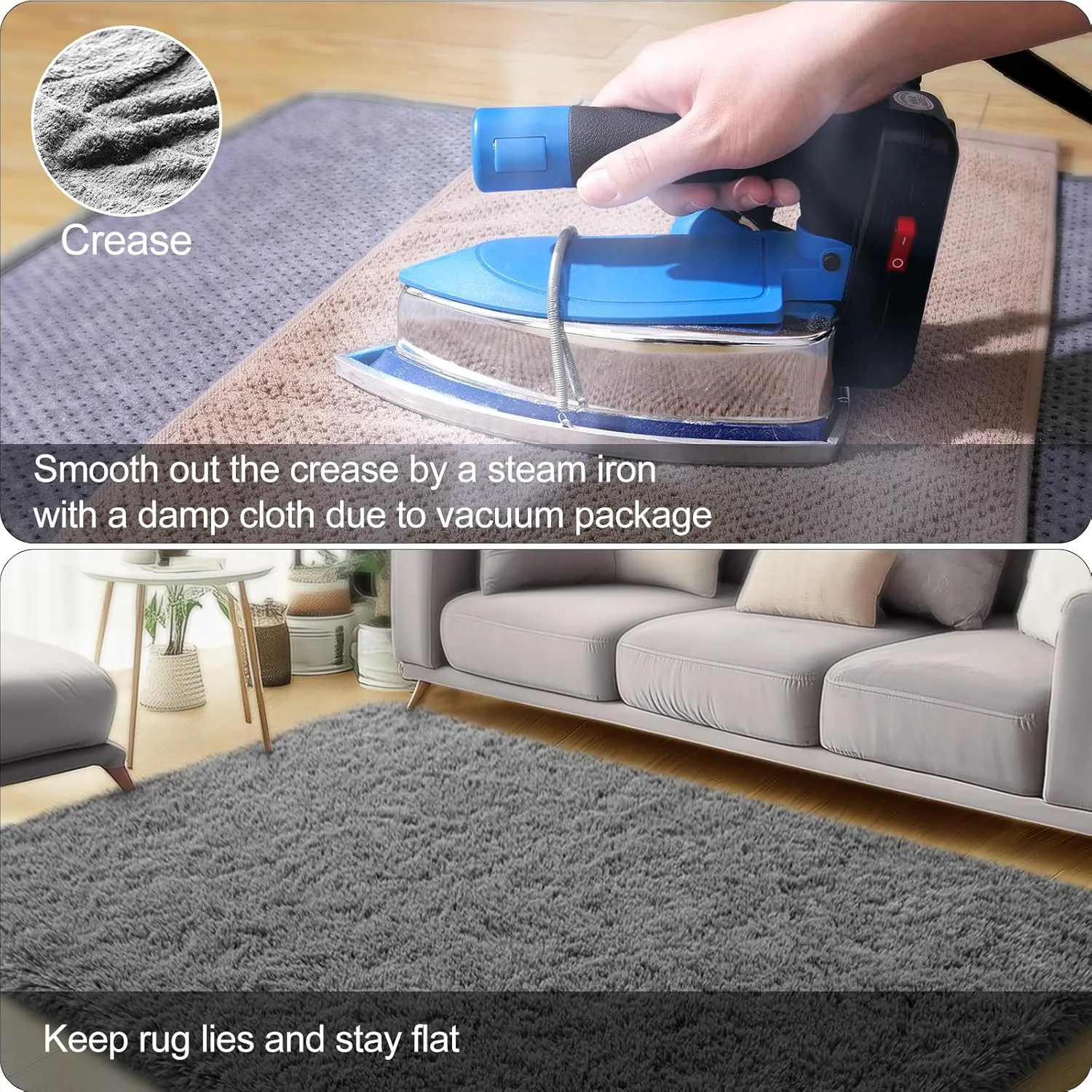 4x6 Area Rugs for Bedroom, Fluffy Soft Shag Rugs for Living Room, Small Fuzzy Plush Shaggy Carpets for Boys and Girls Dorm Room Home Decor (4ft x 6ft, Dark Grey)