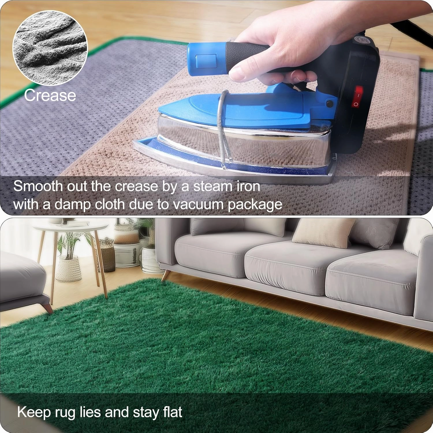 4x6 Area Rugs for Bedroom, Fluffy Soft Shag Rugs for Living Room, Small Fuzzy Plush Shaggy Carpets for Boys and Girls Dorm Room Home Decor (4ft x 6ft, Dark Green)