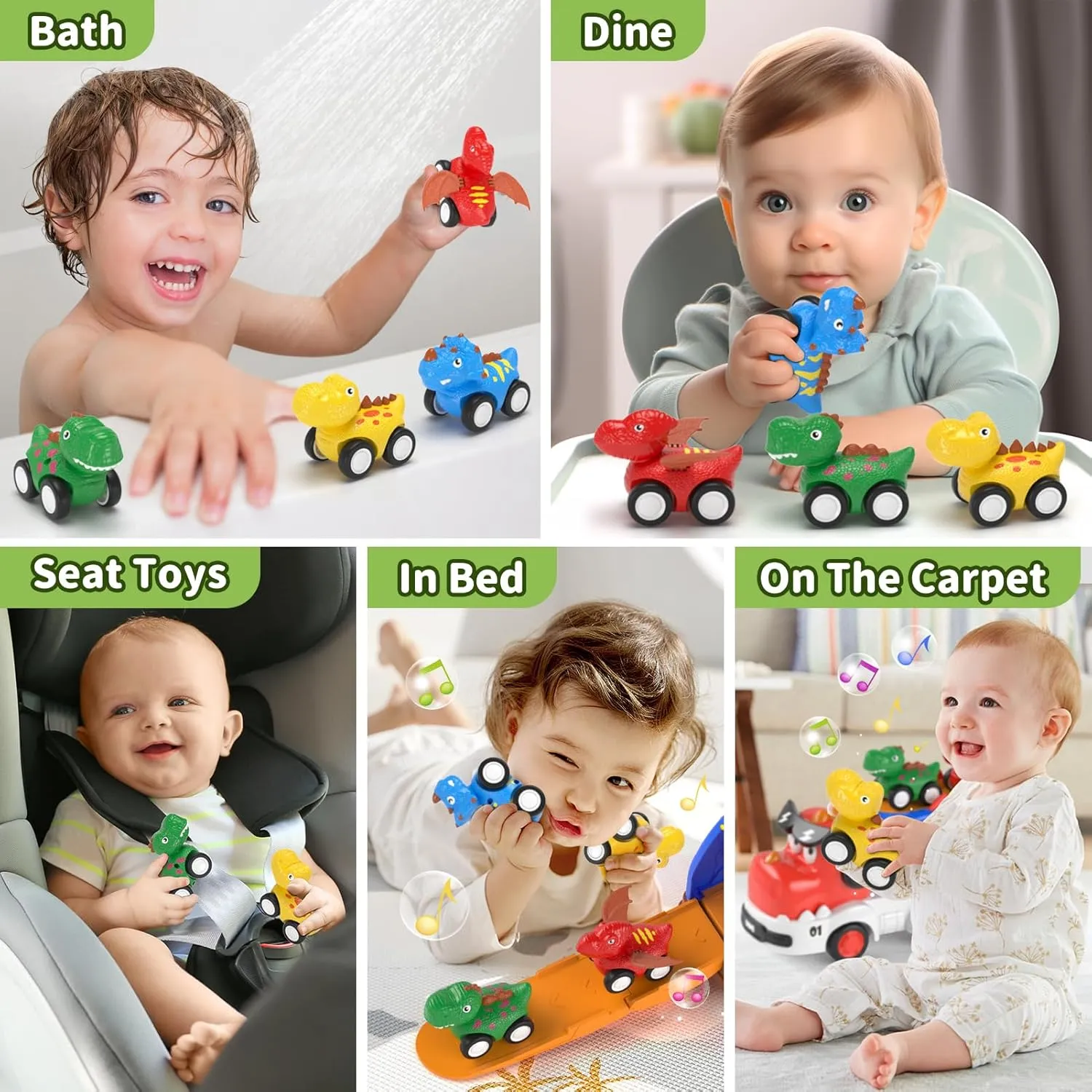 5 in 1 Dinosaur Truck Toys for Kids, Dinosaur Carrier Truck with Music & Light & 4 Pull Back Cars, Boys Toys Age 2 3, Birthday Gifts Toys for 1 2 3  Year Old Boy