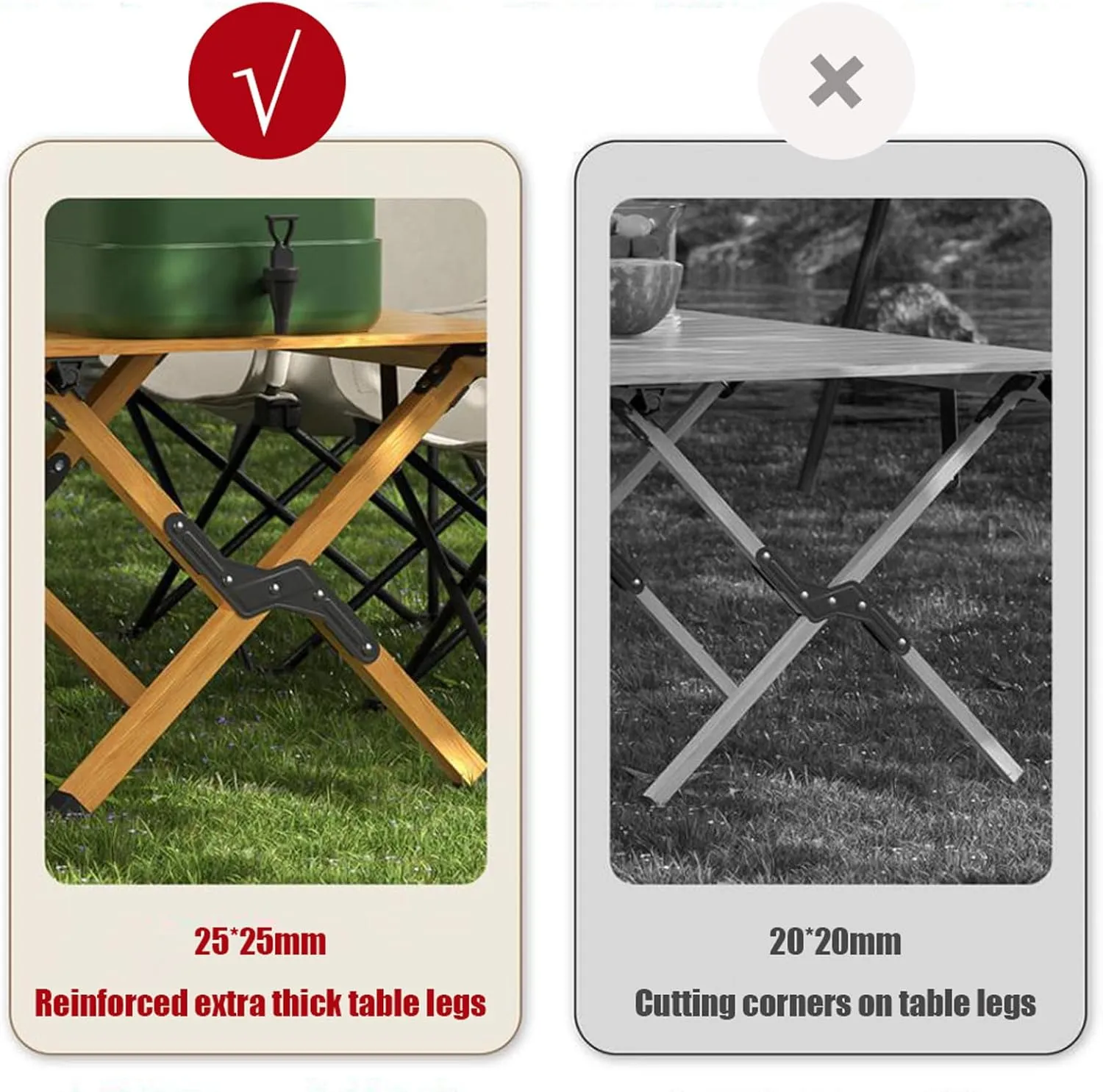 5-Pack Portable Camping Table airs, Folding Aluminum Roll-up Picnic Backpacking Table with Lightweight Lawn airs and Carrying Bag, Easy Carrying