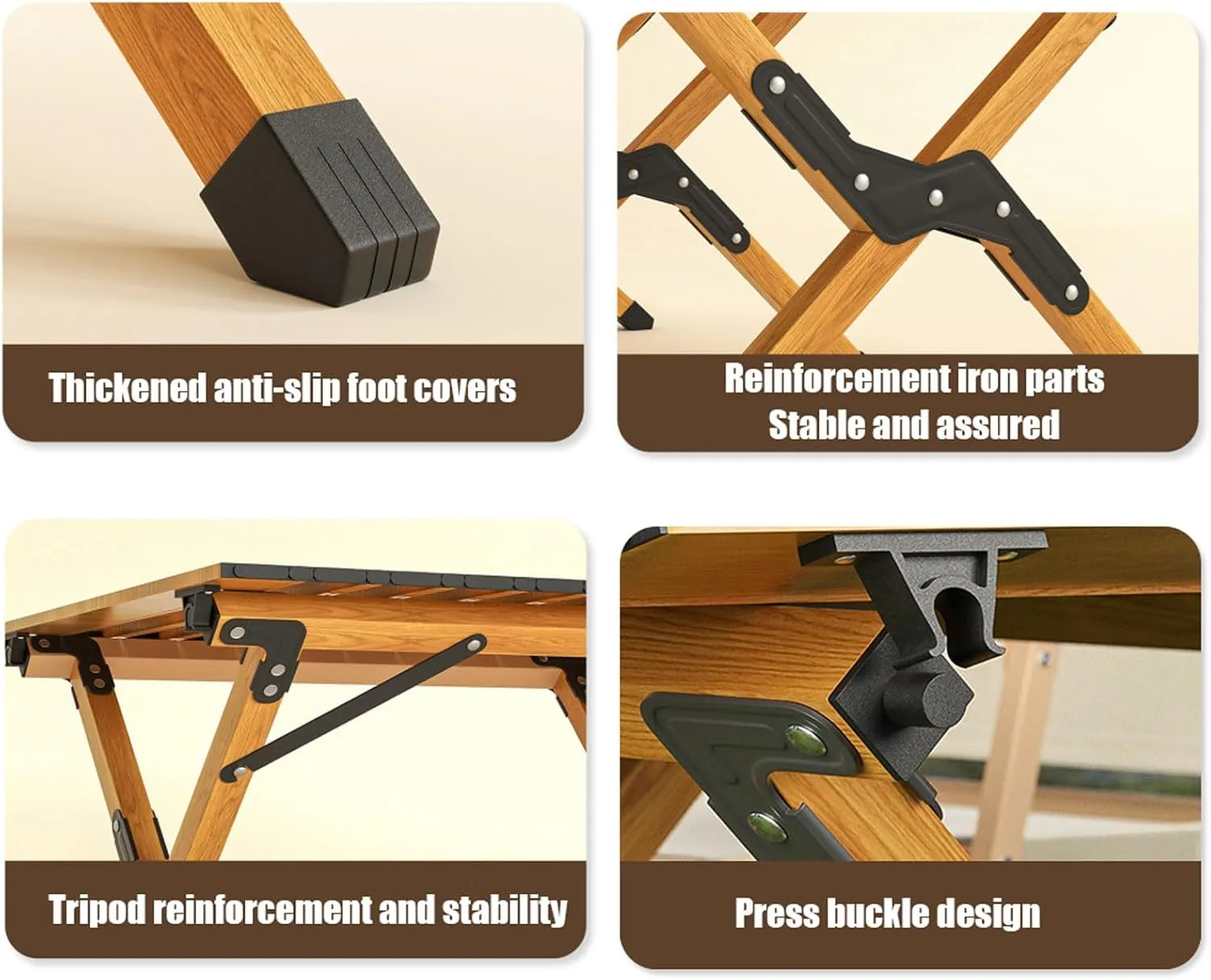 5-Pack Portable Camping Table airs, Folding Aluminum Roll-up Picnic Backpacking Table with Lightweight Lawn airs and Carrying Bag, Easy Carrying