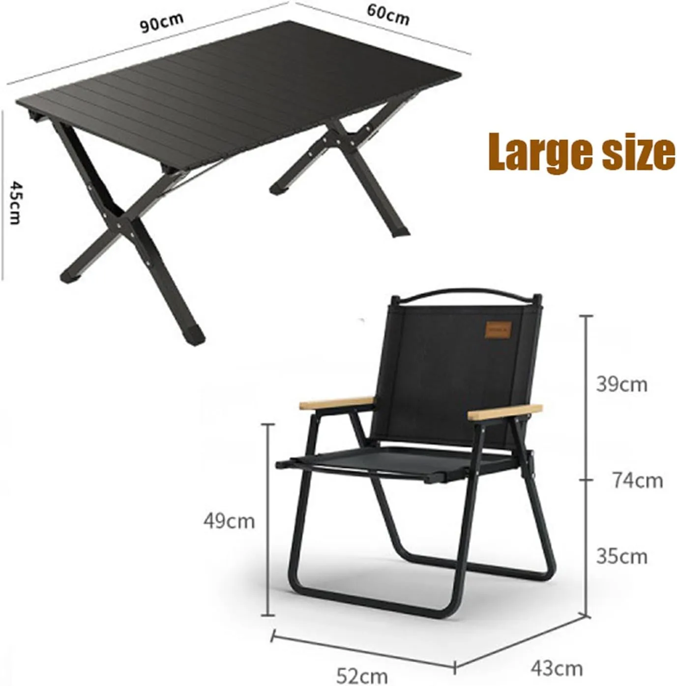 5-Pack Portable Camping Table airs, Folding Aluminum Roll-up Picnic Backpacking Table with Lightweight Lawn airs and Carrying Bag, Easy Carrying