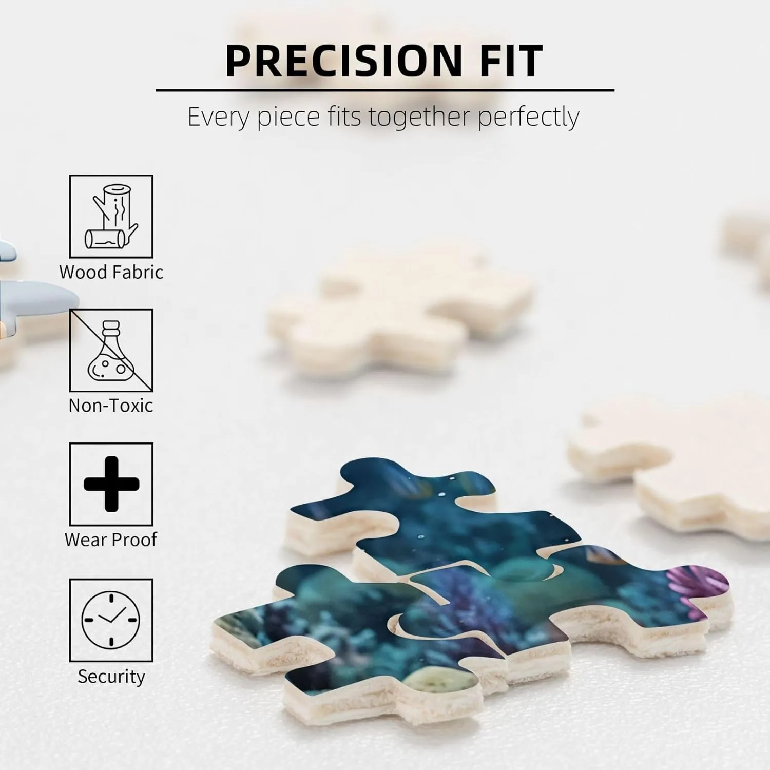 500 Piece Jigsaw Puzzles for Adults Challenging Puzzle Wooden Ocean Sea Turtle Tropical Fish Starfish Picture Puzzle Personalized Custom Wood Puzzle for Family Game Nights Gifts 20.4"x15"
