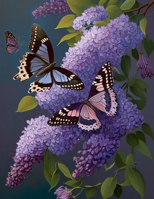 500 Pieces Puzzle for Adult - Lilac and Purple Butterflies Wooden Jigsaw Puzzles Challenging Educational Fun Interactive Toys for Family Creative Gift