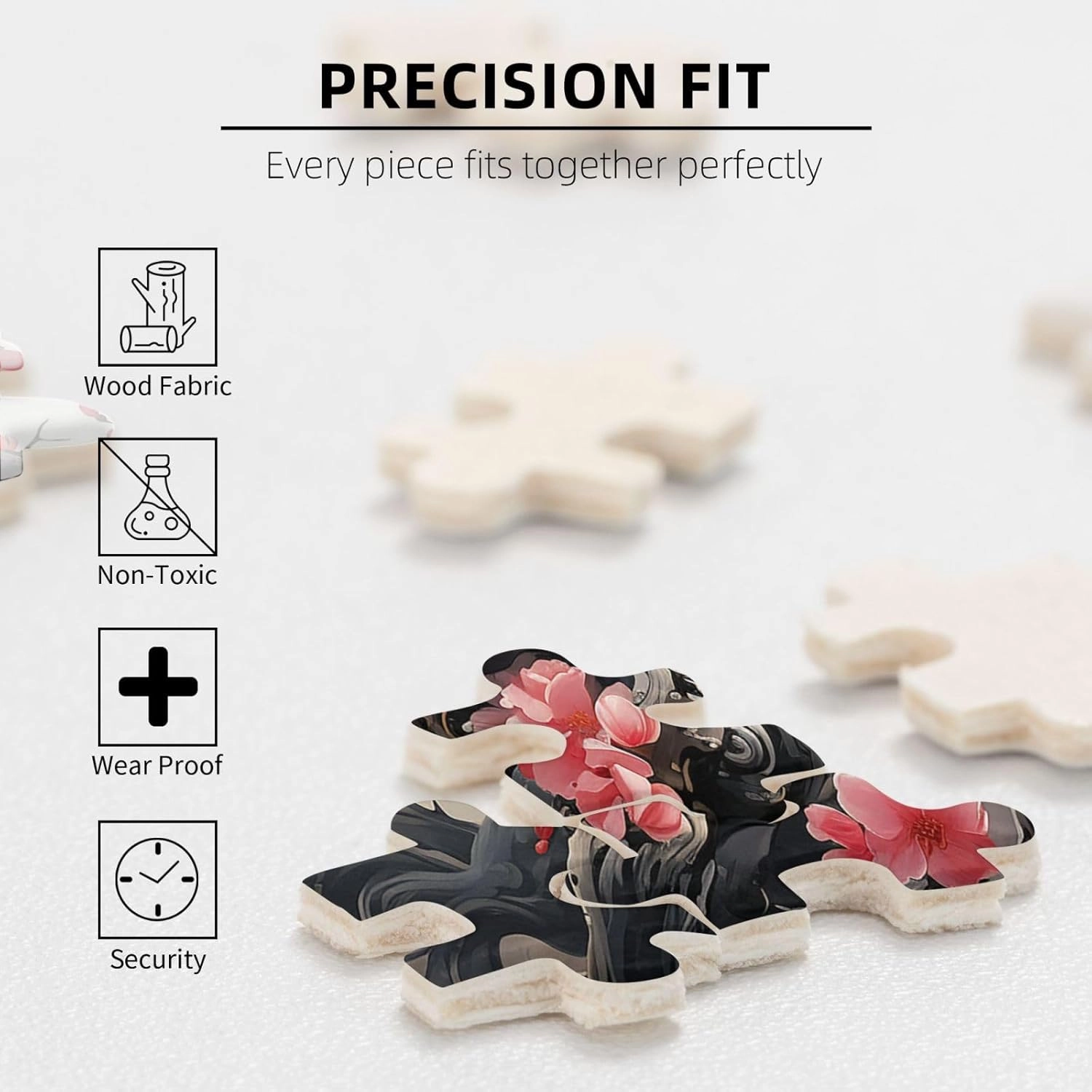 500 Piece Jigsaw Puzzles for Adults Challenging Puzzle Wooden Red Plum Fish Picture Puzzle Personalized Custom Wood Puzzle for Family Game Nights Gifts 20.4"x15"