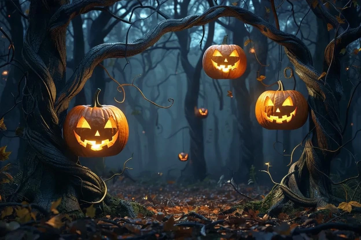 500 Pieces Puzzle for Adult Twisted Vines with Glowing Jack-O-Lanterns Wooden Jigsaw Puzzles Challenging Educational Interactive Toys for Family Creative Gift Thick Sturdy Hard Challenging Difficult