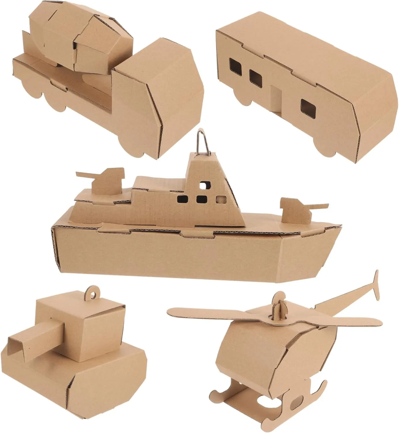 5pcs Paper Puzzle Craft Educational DIY Models for Adults Includes Cars Helicopter and More Fun Interactive Activity to Boost Creativity and Imagination