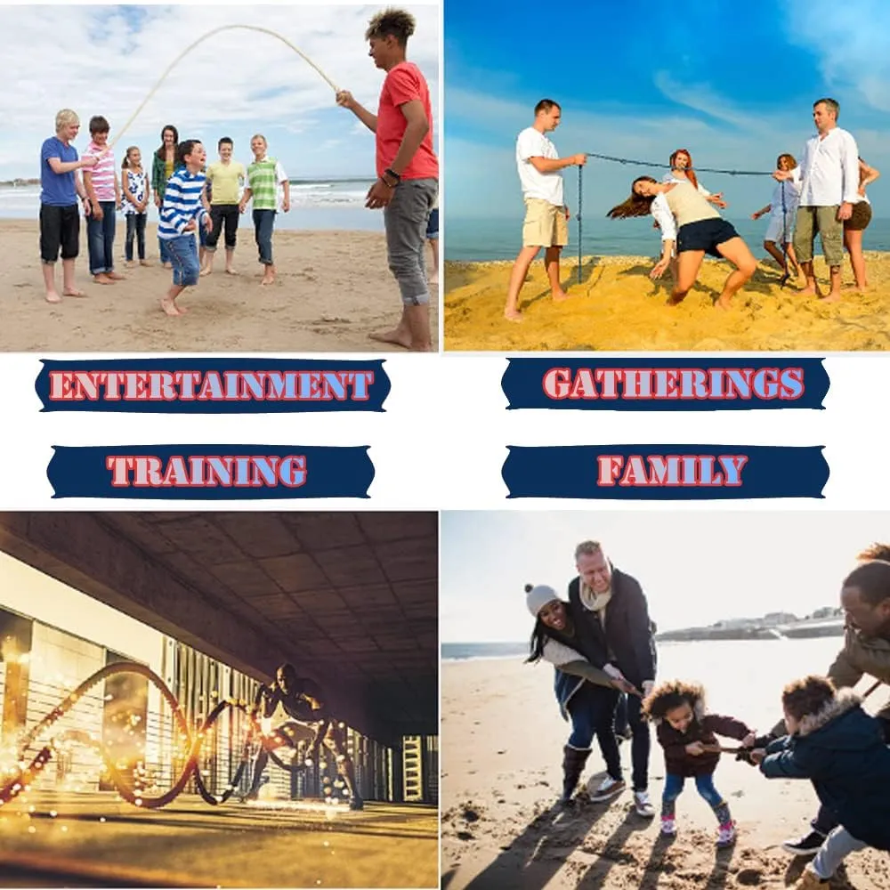 60 Feet Tug of War Rope for Kids and Adults, Outdoor Games Summer Outdoors Yard Backyard Camping Lawn Games for Field Day Family Reunion Birthday Party Team Building Activities Carnival Games