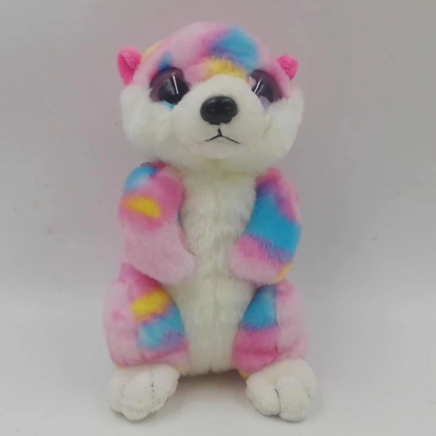 6.7'' Kawaii Rainbow Meerkat Stuffed Animal Plush Toy Cute Pink Blue Mongoose Plushie Figure Toys Pillow Doll Home Decor (6.7'', Rainbow Meerkat)