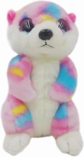 6.7'' Kawaii Rainbow Meerkat Stuffed Animal Plush Toy Cute Pink Blue Mongoose Plushie Figure Toys Pillow Doll Home Decor (6.7'', Rainbow Meerkat)