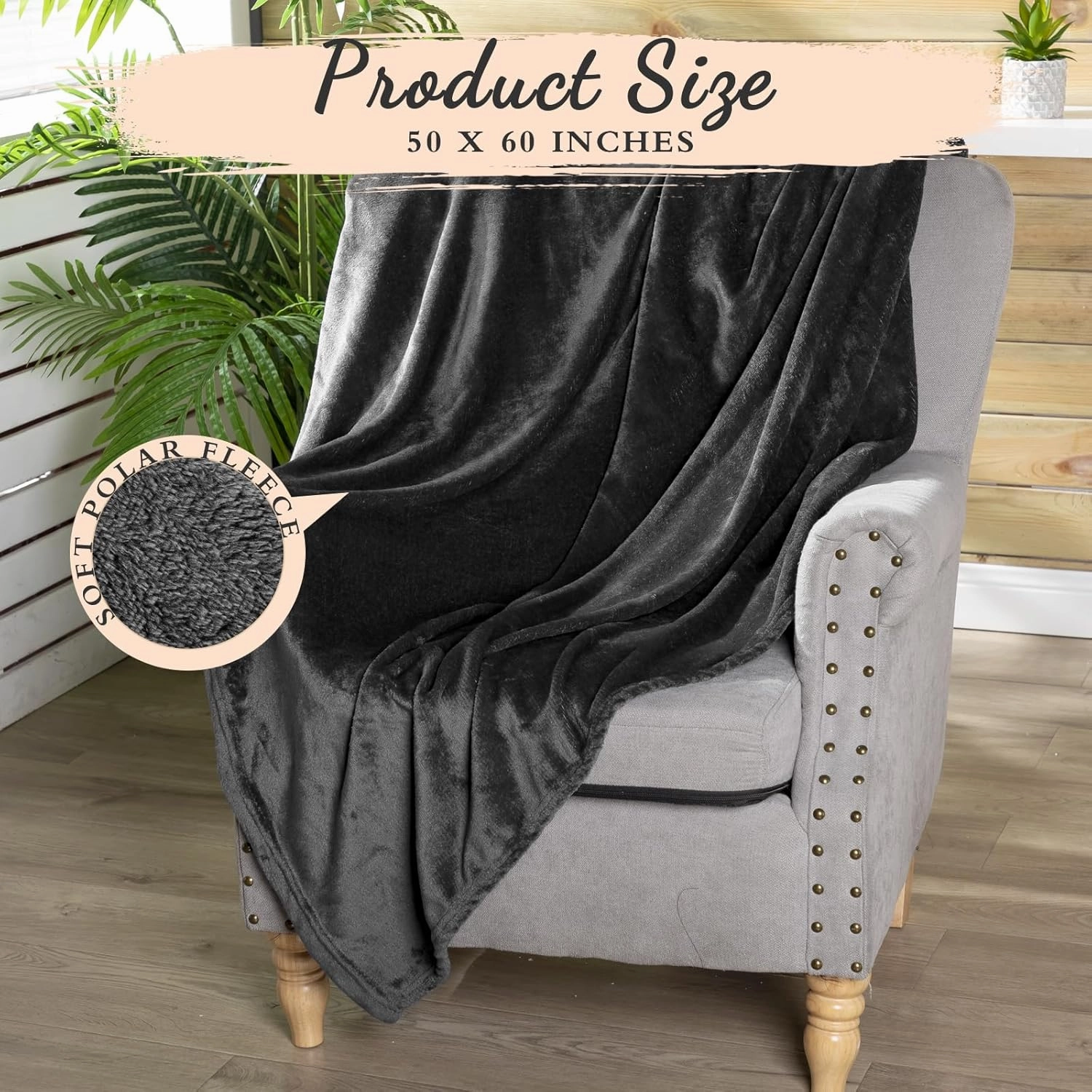 6 Pcs Flannel Fleece Throw Blanket Bulk 50 x 60 Inch Soft Fleece Blanket Warm Throw Blanket Coral Blankets for Couch Sofa Home Wedding Gifts Season (Dark Gray)