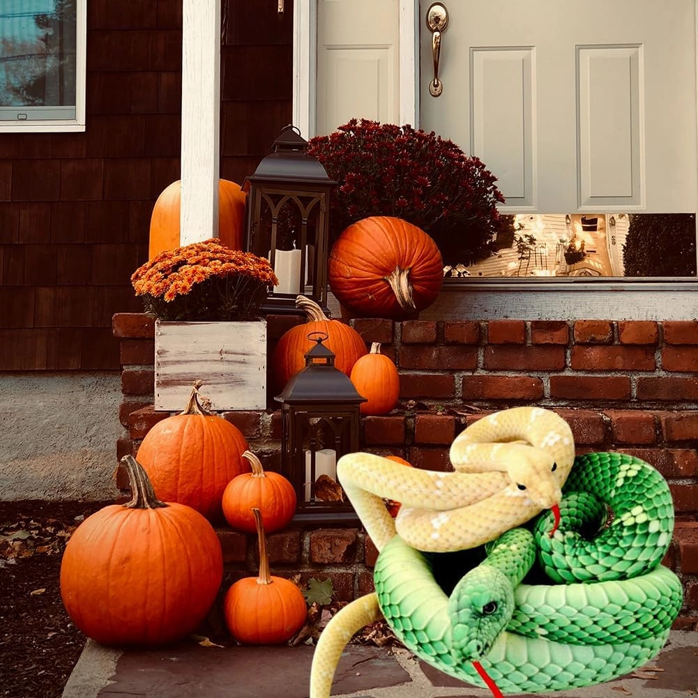 75IN Giant Snake Plush Large Stuffed Snake Realistic Stuffed Animal Snake Lifelike Plush Snake Toy Gifts for Hallowen Birthday Party Prank Props
