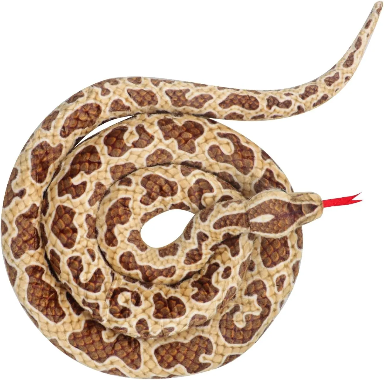 79inch Long Realistic Snake Stuffed Animal, Large Plush Snake, Furry Lifelike Snake Animal Toys for Kids, Snake Plush Gift for Adults, Giant Stuffed Snake, Scary Python Horror Pranks for Halloween