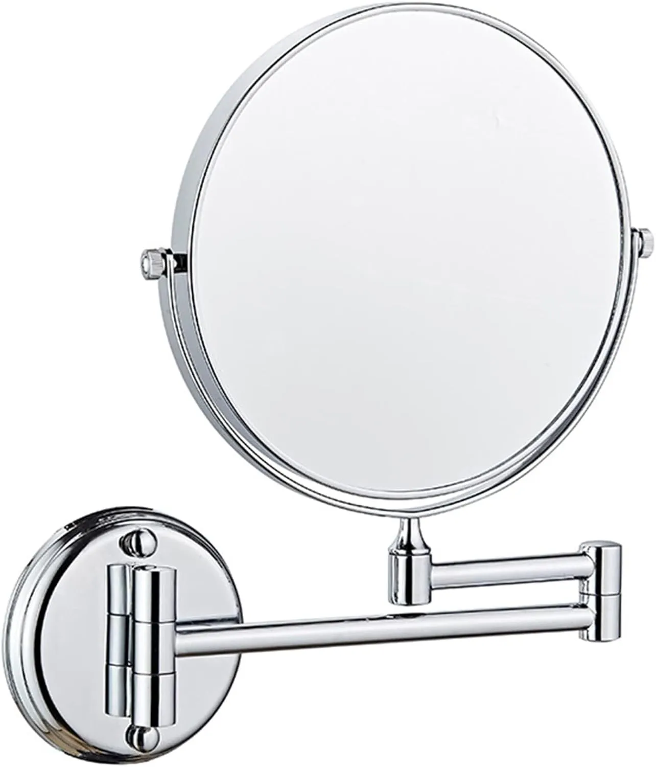 8-Inch Wall-Mounted Makeup Mirror, 360° Swivel Brass Double-Sided Mirror with 3X Magnification, Extendable Vanity Mirror(7X)