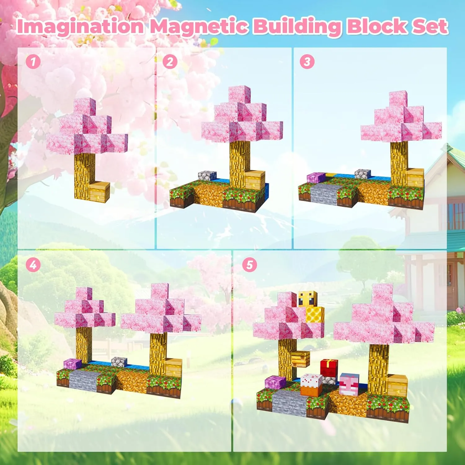 80pcs Magnetic Building Blocks Tiles for Kids Ages 4-8-12，Magnetic Building Tiles Blocks Constructions Toys Birthday Gifts for Kids Boys Girls Ages 8-12