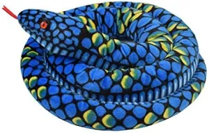 A-cool Giant Boa Constrictor Stuffed Animal Soft Snake Plush Toy (Blue, 70"=180CM)