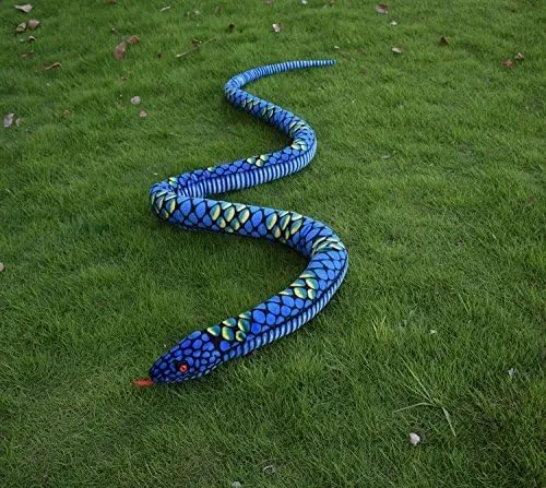 A-cool Giant Boa Constrictor Stuffed Animal Soft Snake Plush Toy (Blue, 70"=180CM)