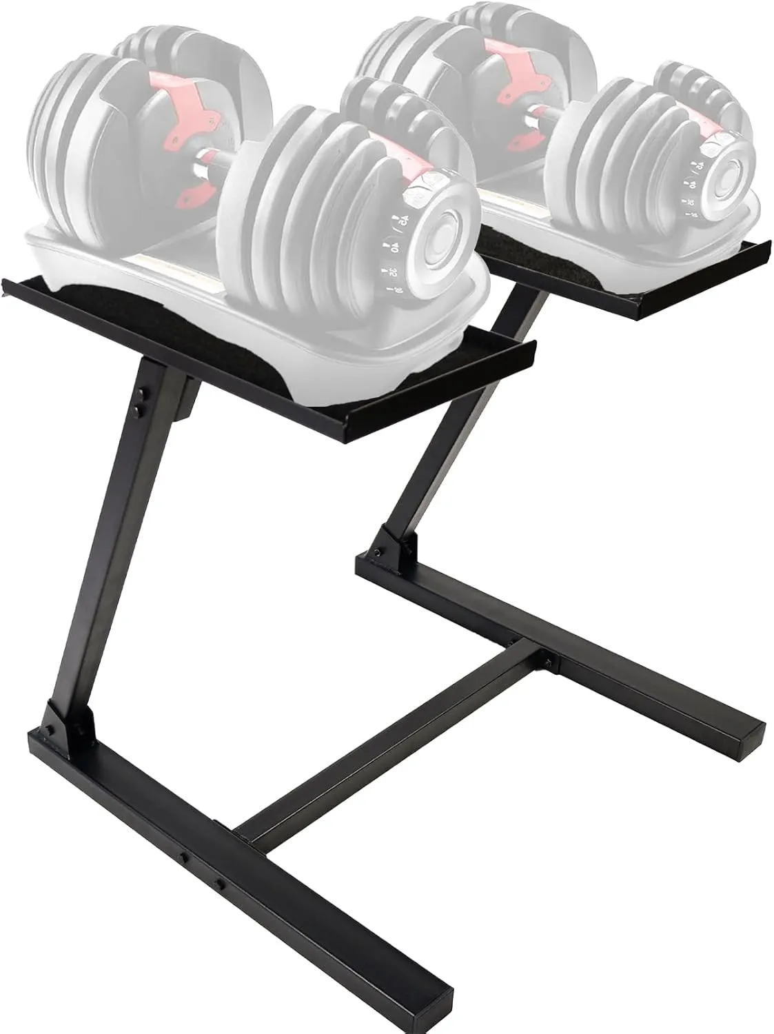 Adjustable Dumbbell Weight Rack, Black, Modern Style, Steel Material, Holds Multiple Dumbbells, 250LB Capacity