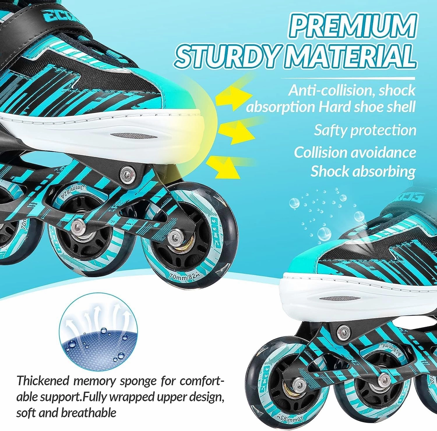 Adjustable Inline Skates Boys and Girls with Light up Wheels，Roller Skates for Kids Ages 4-12, Teen Skates for Beginner Outdoor and Indoor