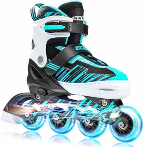 Adjustable Inline Skates Boys and Girls with Light up Wheels，Roller Skates for Kids Ages 4-12, Teen Skates for Beginner Outdoor and Indoor