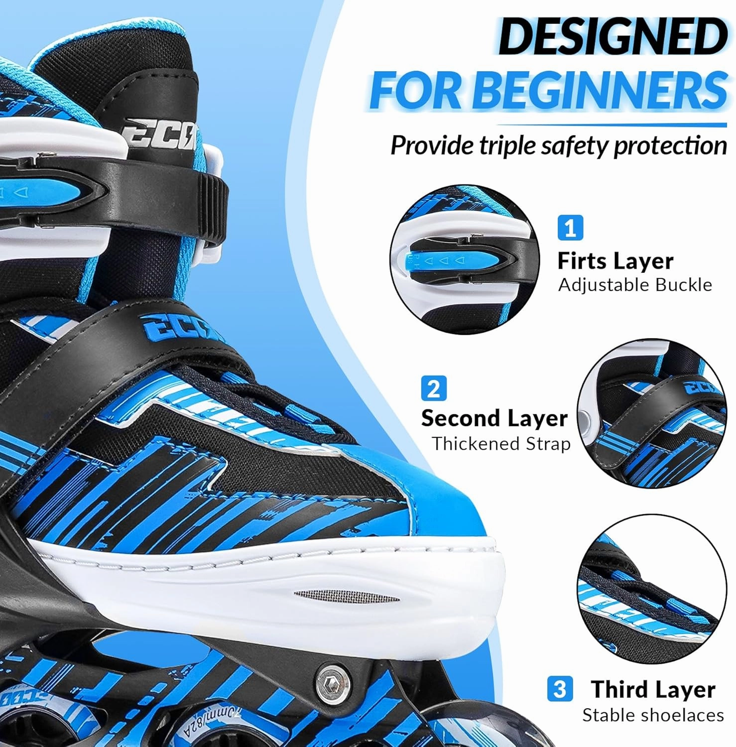 Adjustable Inline Skates Boys and Girls with Light up Wheels，Roller Skates for Kids Ages 4-12, Teen Skates for Beginner Outdoor and Indoor