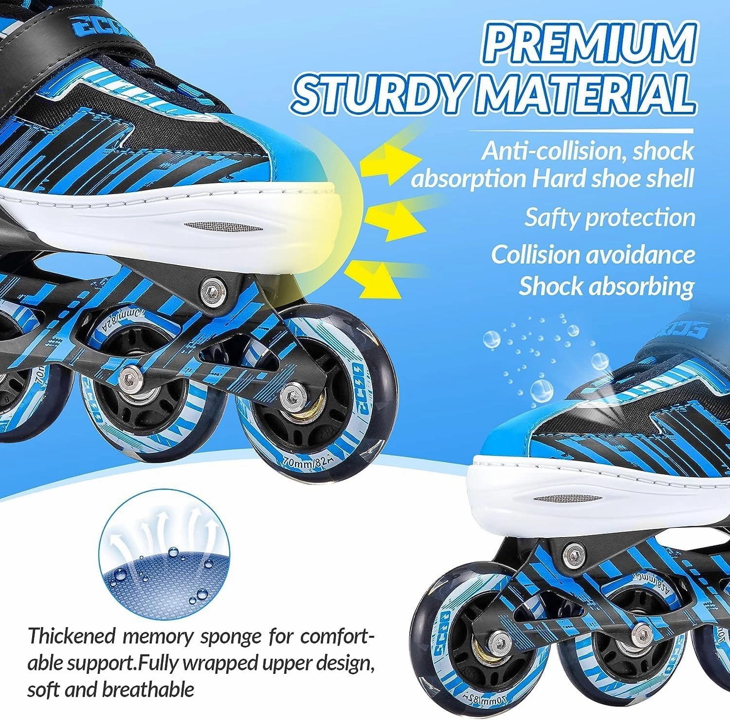 Adjustable Inline Skates Boys and Girls with Light up Wheels，Roller Skates for Kids Ages 4-12, Teen Skates for Beginner Outdoor and Indoor