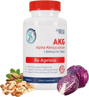 Adrenalwork AKG & L-Arginine Supplement – 1,045 mg Tablets, 90-Day Supply – Supports Healthy Aging, Bones, Gut Health & Energy – Arginine Tablets for Men & Women Supplement