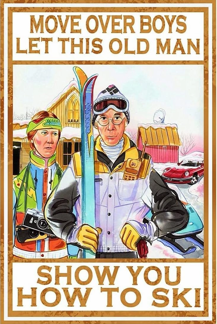 Adults Kids 500 Pieces Wooden Jigsaw Puzzle Skiing Couple, Move Over Boys Let This Old Man Show You How to Ski Puzzle Challenging Fun Family Games Toys for Home Decor Family Activities