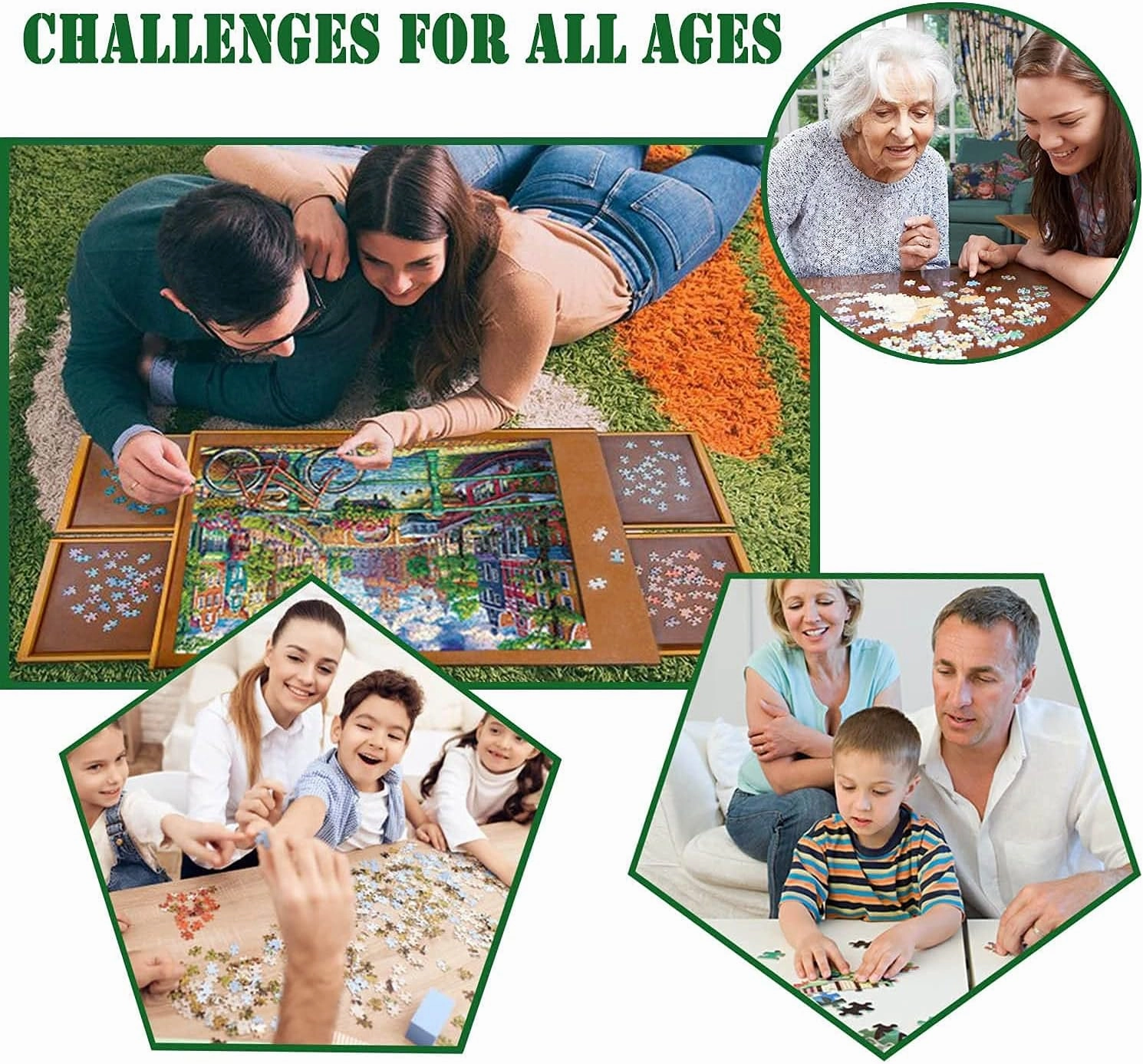 Adults Kids 500 Pieces Wooden Jigsaw Puzzle Skiing Couple, Move Over Boys Let This Old Man Show You How to Ski Puzzle Challenging Fun Family Games Toys for Home Decor Family Activities