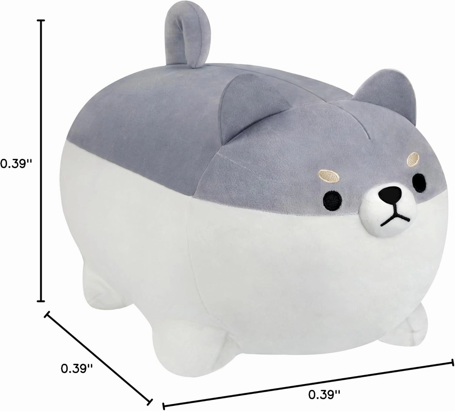 AFAN Shiba Inu Stuffed Animal Plush Kawaii Corgi Dog Plush Pillows Cute Soft Dog Toy Plushies Gifts for Boys Girls Kids (Gray, 19.6 Inch)