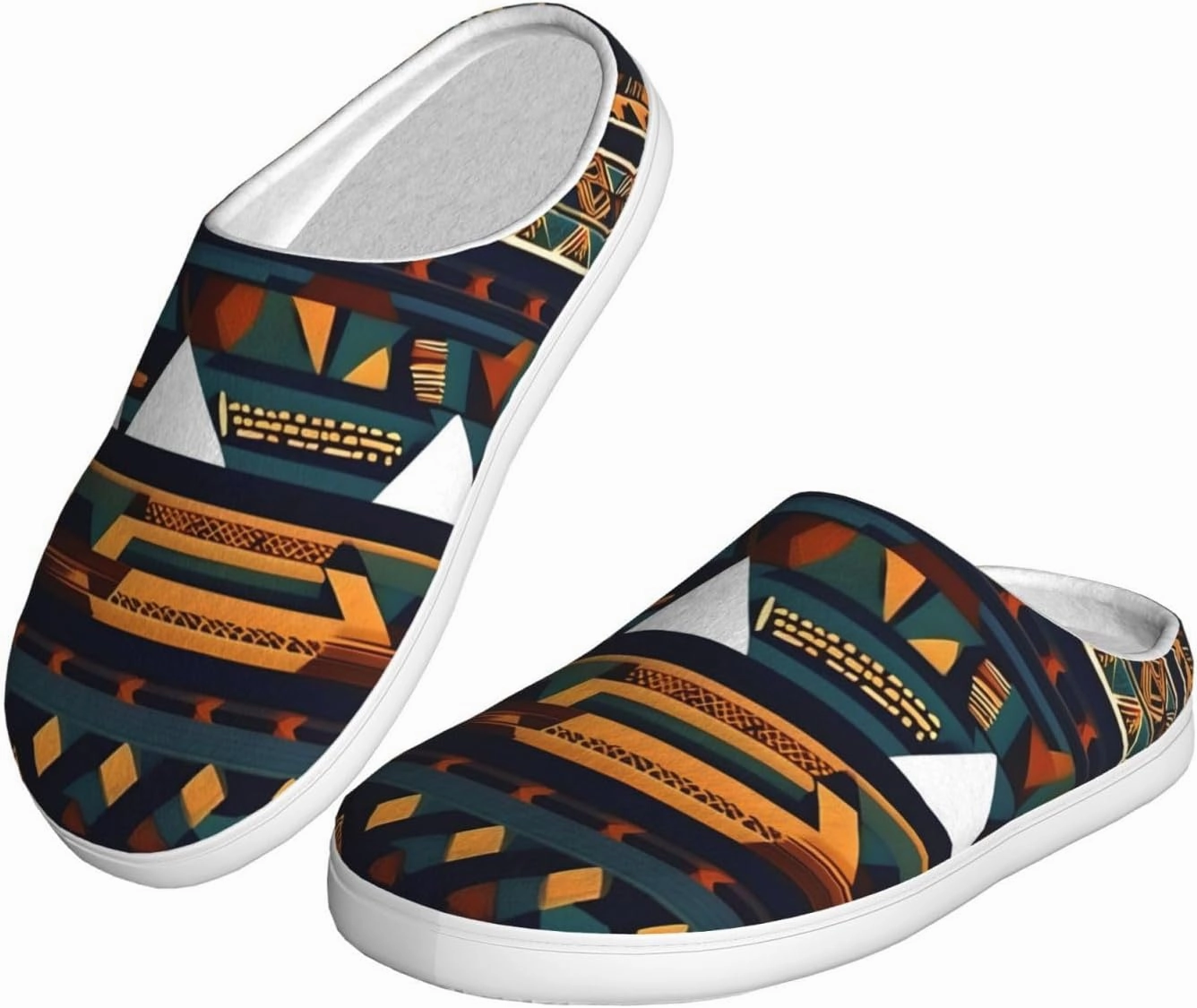 African Ethnic Pattern print Men's Women's Slippers Comfort Closed Toe House Shoes Fall Winter Home Slippers Indoor Scuff