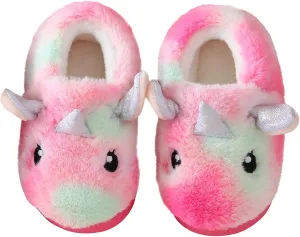 Ainikas Boys & Girls Toddler Plush House Slippers - Warm, Fluffy, Fuzzy Nonslip Winter Slippers