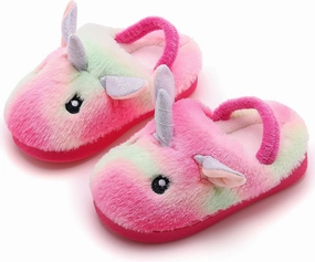 Ainikas Boys & Girls Toddler Plush House Slippers - Warm, Fluffy, Fuzzy Nonslip Winter Slippers