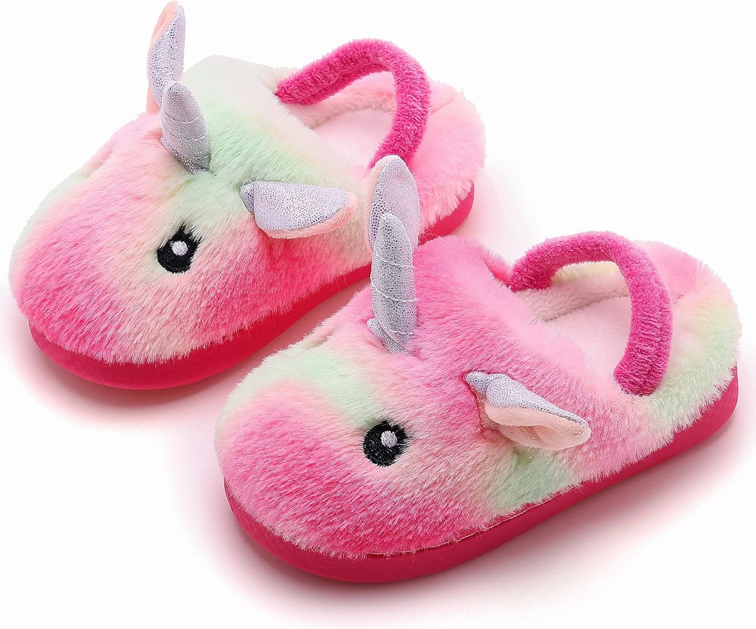 Ainikas Boys & Girls Toddler Plush House Slippers - Warm, Fluffy, Fuzzy Nonslip Winter Slippers