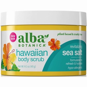 Alba Botanica Natural Hawaiian Body Scrub Sea Salt, 14.5 oz (Pack of 8)