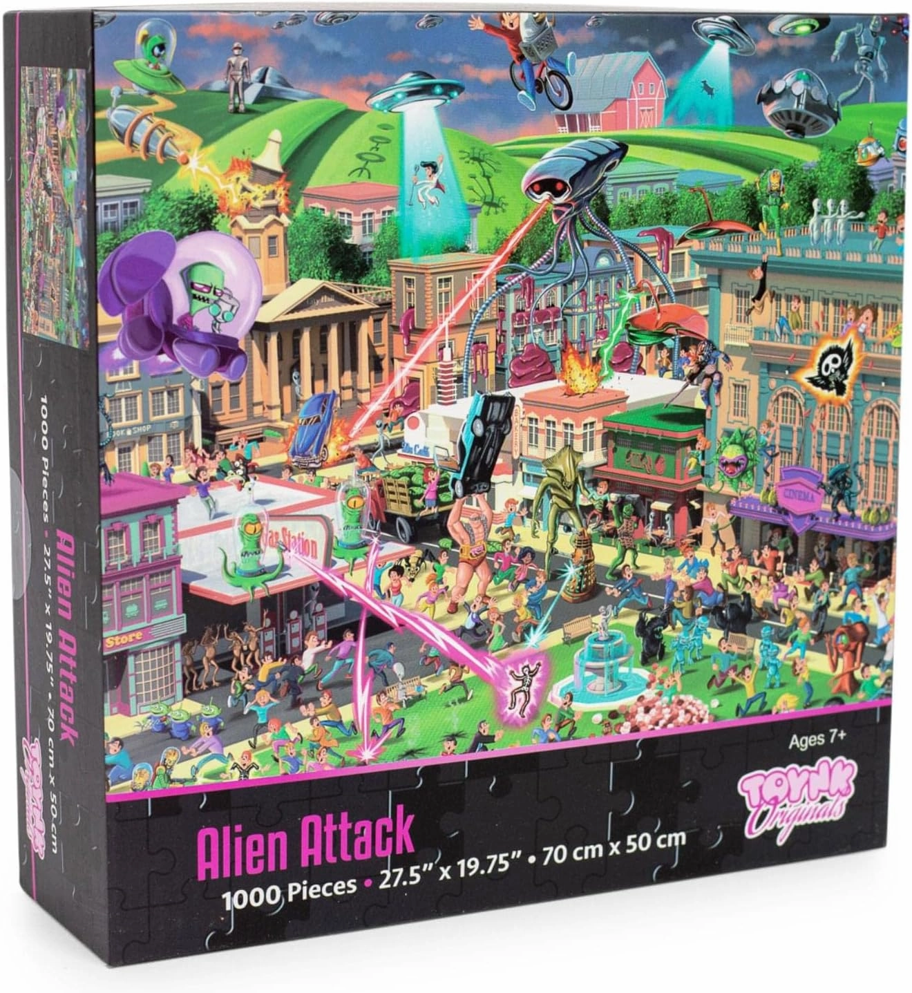 Alien Attack Sci-Fi Classics 1000-Piece Jigsaw Puzzle for Adults | Interactive Brain Teaser, Educational Toys & Games, Home Activities Building Kit for Creative Play | Nostalgic Gifts and Collectibles