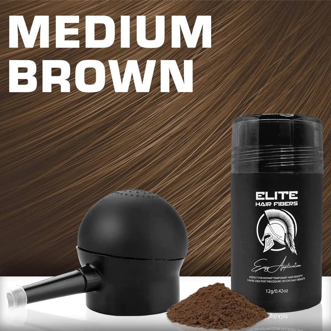 ALL NATURAL - Instantly Increase Hair Density - For Men and Women - 12g with Applicator (Medium Brown)