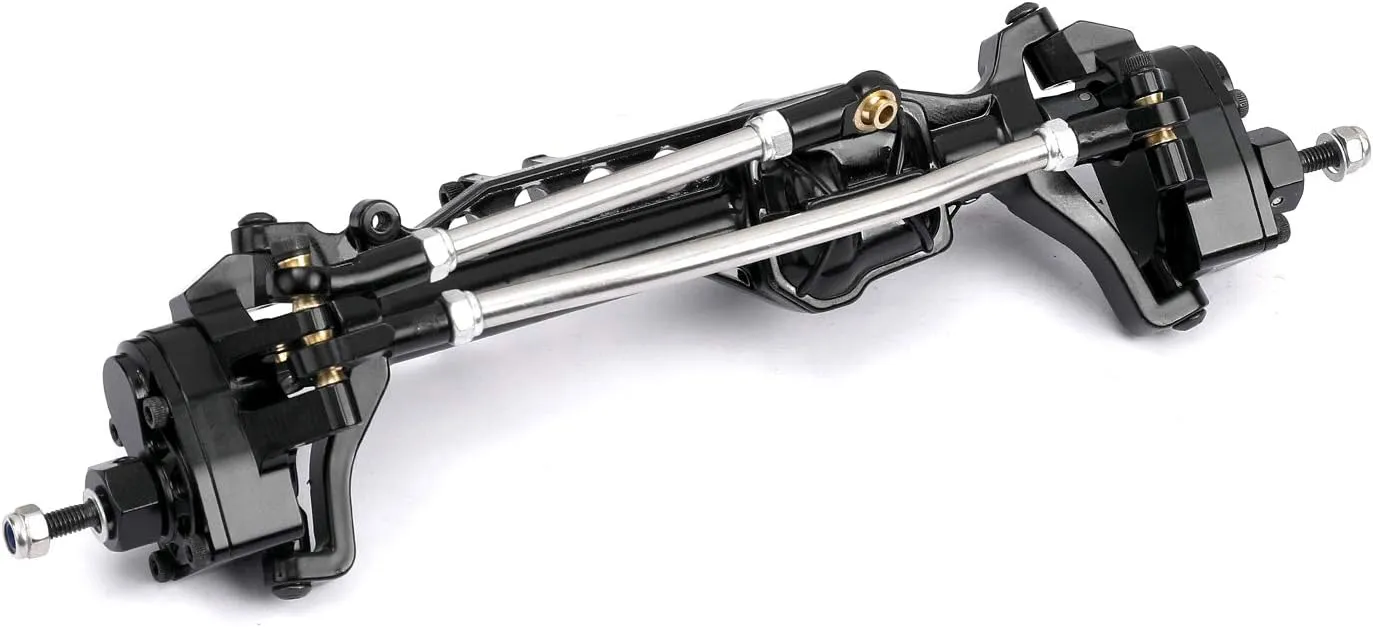 Aluminum Alloy Portal Axle Complete Front Axle for Axial SCX10 III AXI03007 1/10 RC Crawler Upgrades (Black, Front)