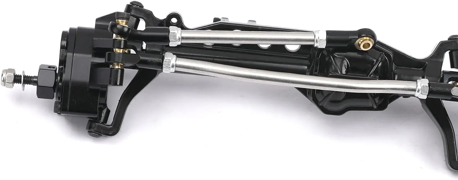Aluminum Alloy Portal Axle Complete Front Axle for Axial SCX10 III AXI03007 1/10 RC Crawler Upgrades (Black, Front)