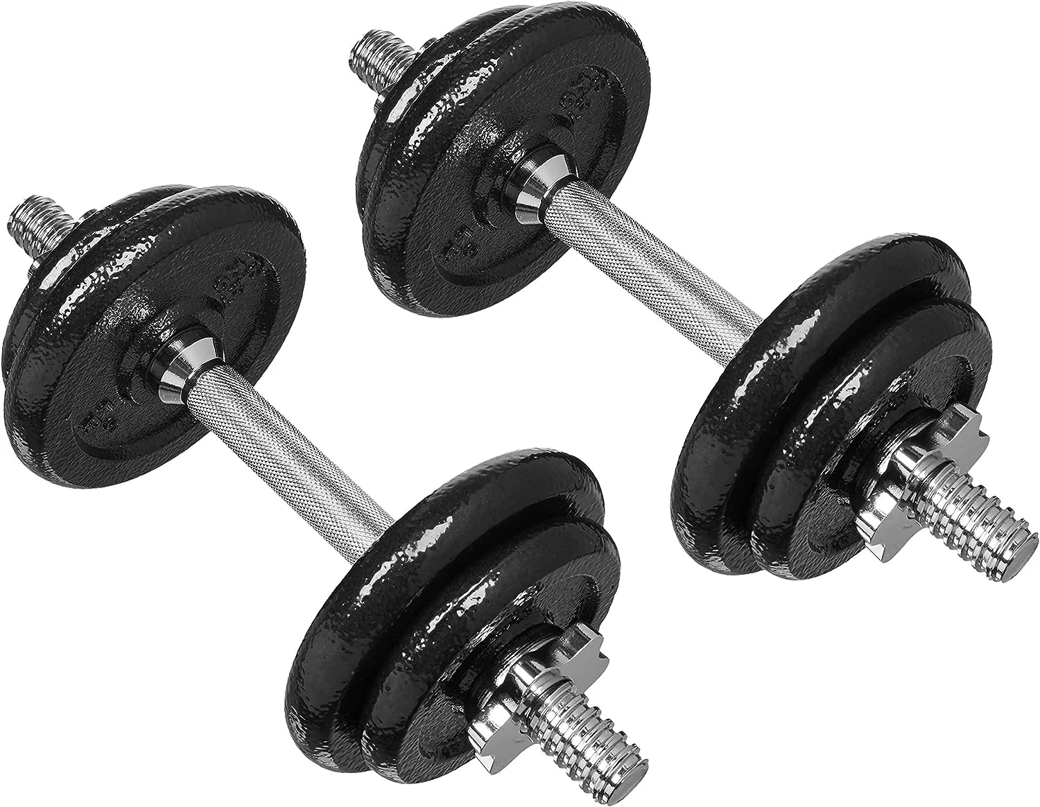 Amazon Basics Adjustable Dumbbell Hand Weight Set, 38 Pounds, Black