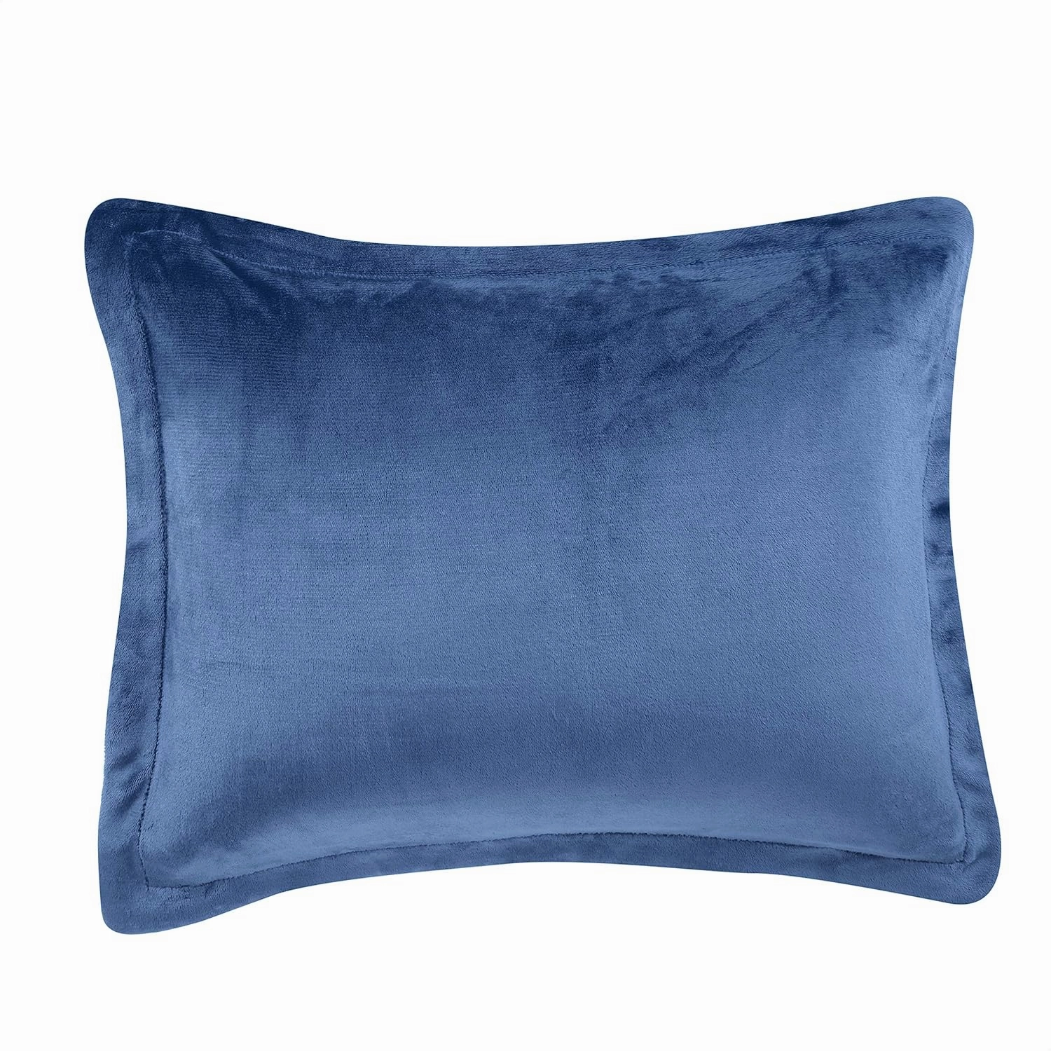 Amazon Basics 3 Piece Bedding Set, Micromink Sherpa, Ultra-Soft, Warm All Season Comforter, Full/Queen, Navy Blue, Solid