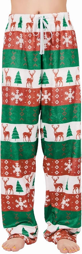 American Trends Womens Plush Pajama Pants Soft Fuzzy Pajama Bottoms for Women Cozy Pj Fleece Lounge Pants