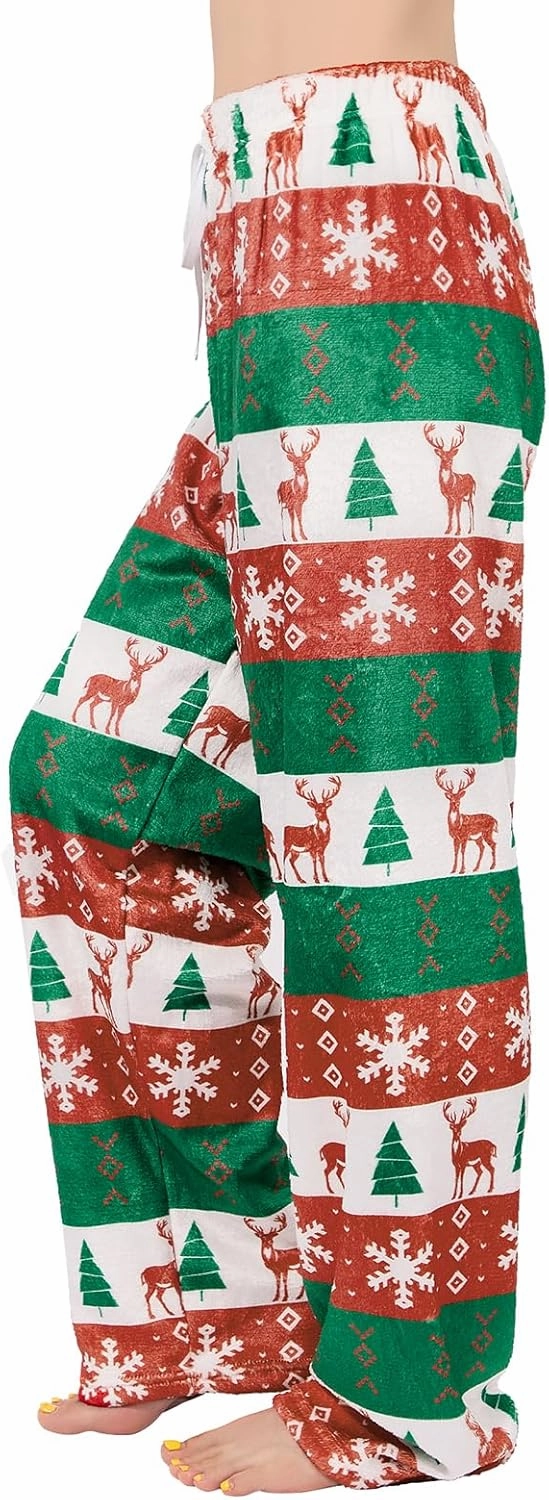American Trends Womens Plush Pajama Pants Soft Fuzzy Pajama Bottoms for Women Cozy Pj Fleece Lounge Pants